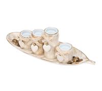 Tealight Candle Holders with Tray 4PCS Wooden Candlestick Set for Dining Table Centrepiece Home Decorations Tea Light holders Set for Wedding Candle, Christmas Home Decor, Birthday Party