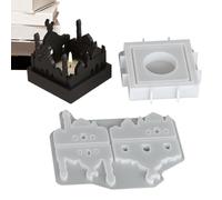 Tealight Candle Mold - 6.92x6.69inch Craft Template, Flexible Silicone Casting Tool, Decorative House Pattern with Smooth Demould Feature | Candle Stand Moulds for Plaster Artwork Valentine Festival