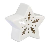 Tealight cover Star Candle Holder White Porcelain Light 250 g 11 cm Elegant