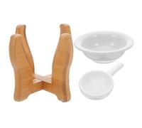 Tealight Essential Oil Burner Bamboo Base and Ceramic Body