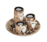 Tealight holder Candle Tray Decorative Centrepiece Natural Wood Romantic