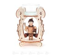 Tealight Holder with Santa Claus on Sled 7cm x 10.5cm x 7cm New