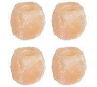 Tealight Holders Pink Rock Salt Matte Cube Set of 4 35mm Tea Light Holes Indoor