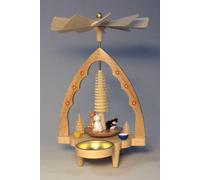 Tealight Pyramid Cats 20 cm NEW Table Pyramid Christmas Pyramid Ore Mountains