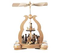 Tealight Pyramid Table Pyramid Holy Story 2 Plates 1-tier Natural