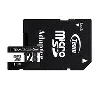 Team 128GB microSDHC UHS-I/U1 Class 10 Memory Card with Adapter, Speed Up to 100MB/s (TUSDX128GCL10U03)