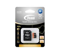 TEAM 64GB MICRO SDXC CLASS 10 FLASH CARD WITH ADAPTER - BLACK - TUSDX64GUHS03