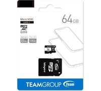 Team Team Micro SDXC [64GB] TUSDX64GCL10U03 Smartphone Tablet Read: 100MB/s Write: 20MB/s with SD Adapter (n Post Mailing) Micro SDxc Card