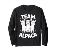 Team Alpaca Funny Cartoon Farm Animal Andean Culture Design Long Sleeve T-Shirt
