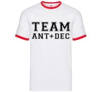 Team Ant and Dec - Mens Contrast Ringer T-Shirt - White/Red - XL
