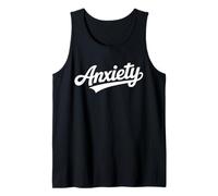 Team Anxiety Retro Script Mental Health Humor Design Tank Top