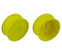 Team Associated 12mm Hex 2.2 Inch 4WD Front RC Buggy Wheels Fluorescent Yellow +1.5mm Offset AS92363