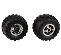 TEAM ASSOCIATED MT12 WHEELS / TYRES CHROME (PR) AS41104
