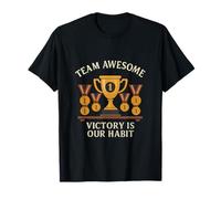 Team Awesome Victory Habit Medal Trophy Graphic T-Shirt