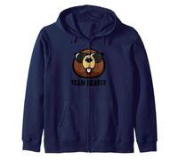 Team Beaver Funny Beaver Zip Hoodie