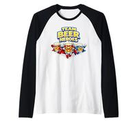 Team Beer Heroes - Funny Drinking Team Raglan Baseball Tee