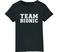 Team Bionic - Childrens/Kids 100% Organic Cotton T-Shirt - Black - 9-11 Years