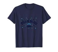 Team Blue Mustache Baby Shower Celebration T-Shirt, Men, Navy, XXL