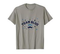 Team Blue Mustache Baby Shower Celebration T-Shirt, Men, Slate, L