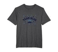 Team Blue Mustache Baby Shower Celebration T-Shirt, Men's Big and Tall, Dark Heather Grey, 3X Tall
