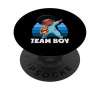 Team Boy Dabbing Baby Black Boy Gender Reveal Party African PopSockets Adhesive PopGrip