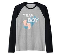 Team Boy Gender Revelation Shower Baby Shower Raglan Baseball Tee