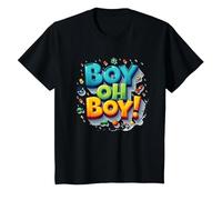 Team Boy Oh Boy! Playful Sports & Adventure Theme T-Shirt, Kids, Black, 2 Years