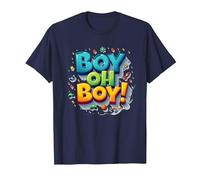 Team Boy Oh Boy! Playful Sports & Adventure Theme T-Shirt, Men, Navy, M