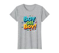 Team Boy Oh Boy! Playful Sports & Adventure Theme T-Shirt, Women, Heather Grey, XXL