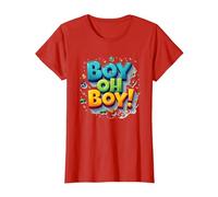 Team Boy Oh Boy! Playful Sports & Adventure Theme T-Shirt, Women, Red, 3XL