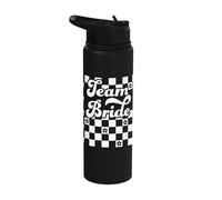 Team Bride Bachelorette Bridesmaids Crew Team Retro Vintage Stainless Steel Insulated Water Bottle