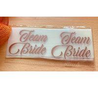 Team Bride. Bride Squad, Bride Tribe, Bride Iron On Transfer Vinyl for Spa slippers, Wedding Party slippers, Hen Do Party Vinyl slippers Rose Gold (10 Bride Squad + Bride)