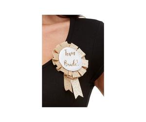 Team Bride Rosette Rose Gold Womens