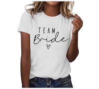 Team Bride Shirts Hen Party T Shirts for Women Bridal Partys Shirt Bridesmaid Tee Shirt Bride Squad Matching T-Shirts for Wedding Party, Holiday White