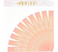 Team Bride Tribe Sashes Set 15 PCS Hen Do Party Sashes Hen Do Decoration Team Bridal Satin Sashes 14 PCS Rose & 1PCS White Sash Gold Text Shower Sash Bride Wedding