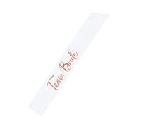 Team bride white and rose gold satin sash 75 cm