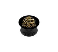 Team Bride White Wedding Party Bridal Squad PopSockets Adhesive PopGrip