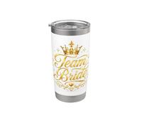 Team Bride White Wedding Party Bridal Squad Stainless Steel Insulated Tumbler