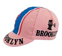 Team Brooklyn Retro Cycling Cap with Red/White/Blue Stripes, Pink, One Size