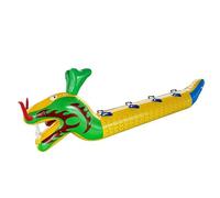 Team Building Game PVC Inflatable Dragon Boat for Adults, Indoor Outdoor Leadership Development Training Tools with Air Pump(Yellow,12 seats/L-7.5M)