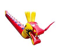 Team Building Game PVC Inflatable Dragon Boat for Adults, Indoor Outdoor Leadership Development Training Tools with Air Pump(Red,9 seats/L-6M)