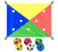 Team Building Games - 82.68 Inch Multi Player Game Mat | Polyester Party Activity - Includes Hole Cloth and Balls for Interactive Fun at Birthdays Classrooms Camping and Family Gatherings Indoors