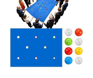 Team Building Games for the Workplace, Group Hole Tarp with Eight Balls, Work Games, Suitable for Park, Playground, Party, Family Reunion, Yard, Outdoor, Home and School