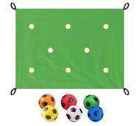 Team Building Games Kit for Work, Hole Tarp Team Building Game with 6 Balls, Storage Bag, for Class Training, Camp Activities, Office Binding Green 2 * 1.45m