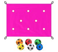 Team Building Games Kit for Work, Hole Tarp Team Building Game with 6 Balls, Storage Bag, for Class Training, Camp Activities, Office Binding Magenta 2 * 1.45m