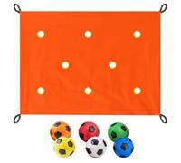 Team Building Games Kit for Work, Hole Tarp Team Building Game with 6 Balls, Storage Bag, for Class Training, Camp Activities, Office Binding Orange 2 * 1.45m