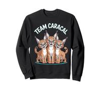 Team Caracal Cartoon Wild Cat Themed Trio Funny Artwork Sweatshirt