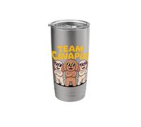 Team Cavapoo Cartoon Cavalier Poodle Mix Breed Dog Stainless Steel Insulated Tumbler