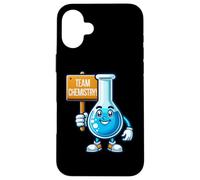 Team Chemistry, Anthropomorphic Flask Mascot, Science Lover Case for iPhone 16 Plus