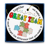 Team Christmas Ornaments, Teamwork Gifts for Coworker Colleagues Work Besties, Thank You Gifts Best Team Gift Ceramic Ornament for Christmas Tree Decorations